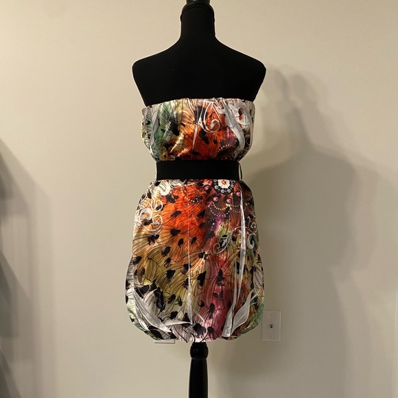 Fashion to figure multicolored tube top dress. - Picture 2 of 2